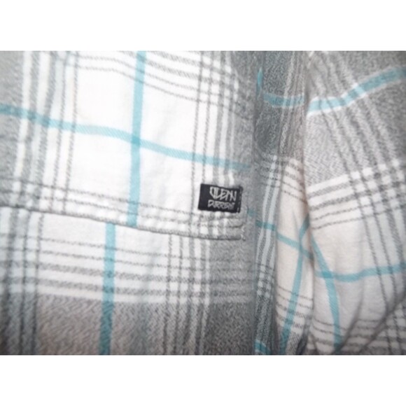 Ocean Current Shirt Mens XX L/S Button Up Plaid Flannel Blue Gray - Picture 2 of 5